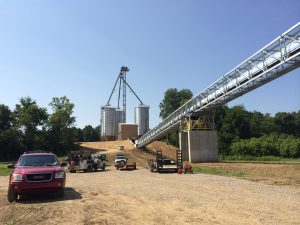 Century Land Surveying did the concrete layout for this grain conveyor system on the Ohio River.