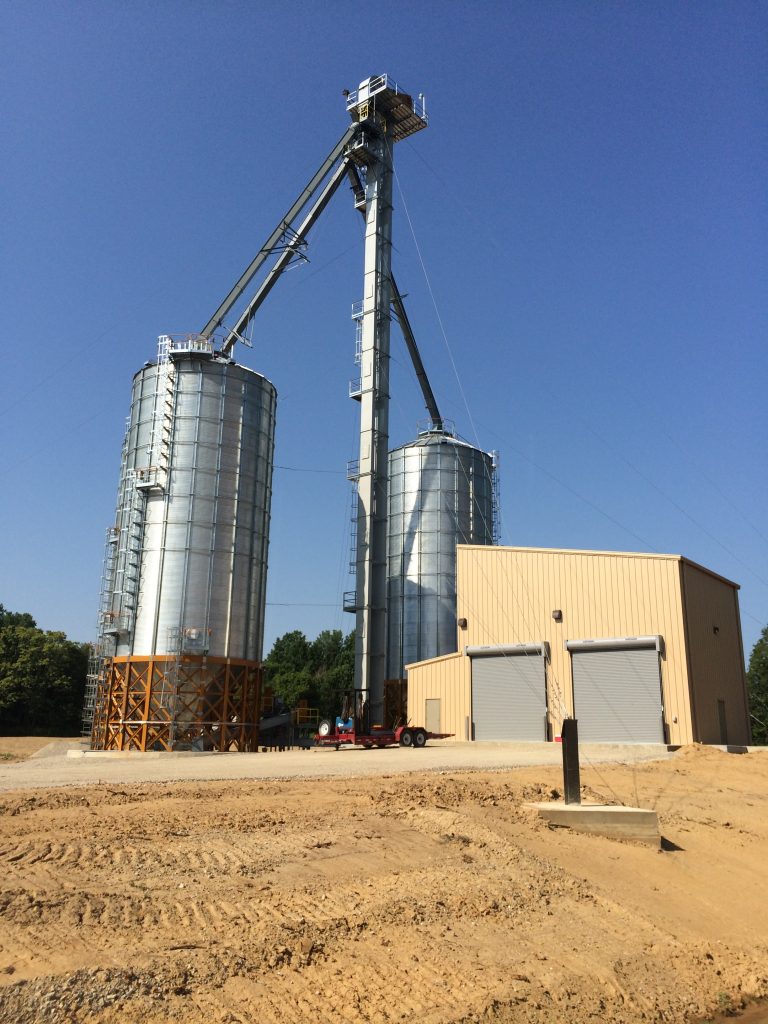 Century Land Surveying did the concrete layout for this grain conveyor system on the Ohio River.