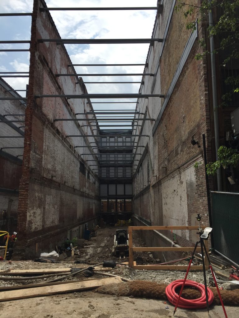 Century Land Surveying was hired to monitor the Old Forester Distillery in Downtown Louisville for deformation.