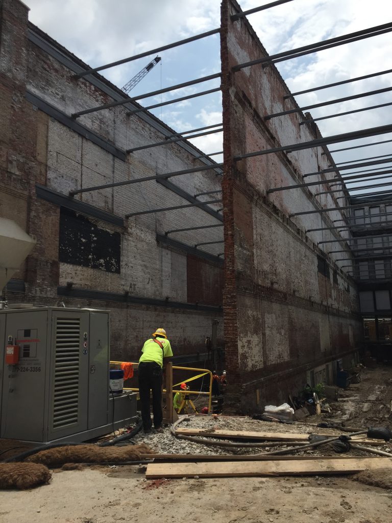 Century Land Surveying was hired to monitor the Old Forester Distillery in Downtown Louisville for deformation.