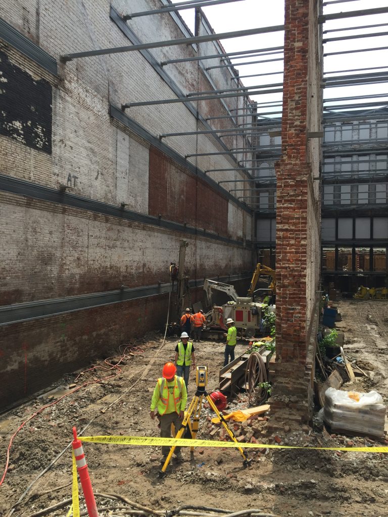 Century Land Surveying was hired to monitor the Old Forester Distillery in Downtown Louisville for deformation.