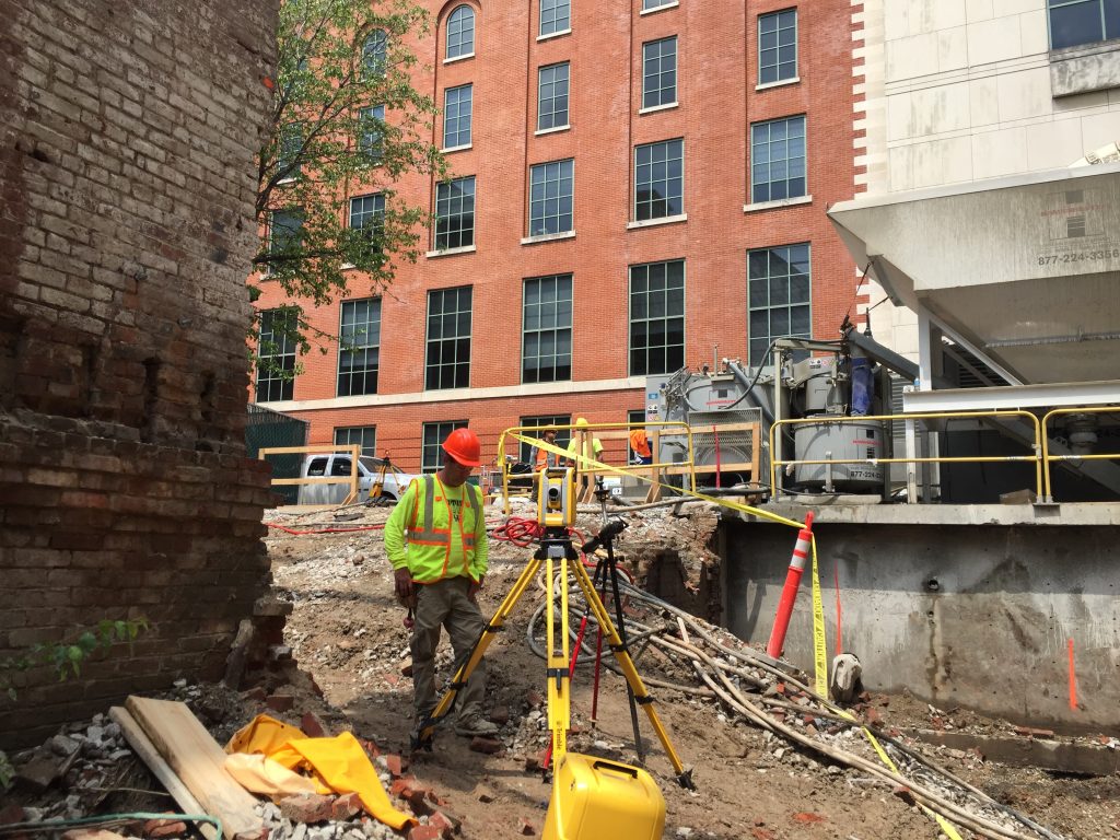 Century Land Surveying was hired to monitor the Old Forester Distillery in Downtown Louisville for deformation.